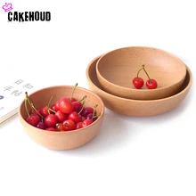 New Products Shelves Wooden Light Mouth Pure Wood Salad Wooden Bowl Three Sets Japanese Beech Noodles Bowls One Rice Bowl