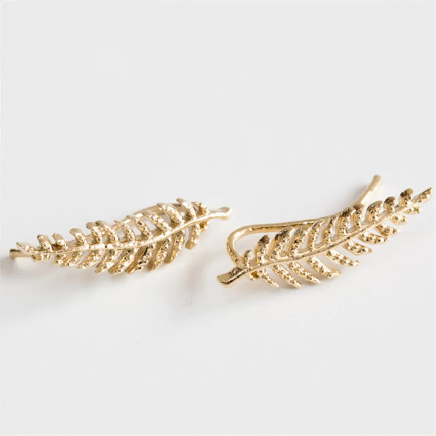 

Dainty Branch Leaf Stud Earrings Piercing Jewelry Cute Ear Jacket Climbers Long Earrings For Women Pendientes Mujer Moda 2018