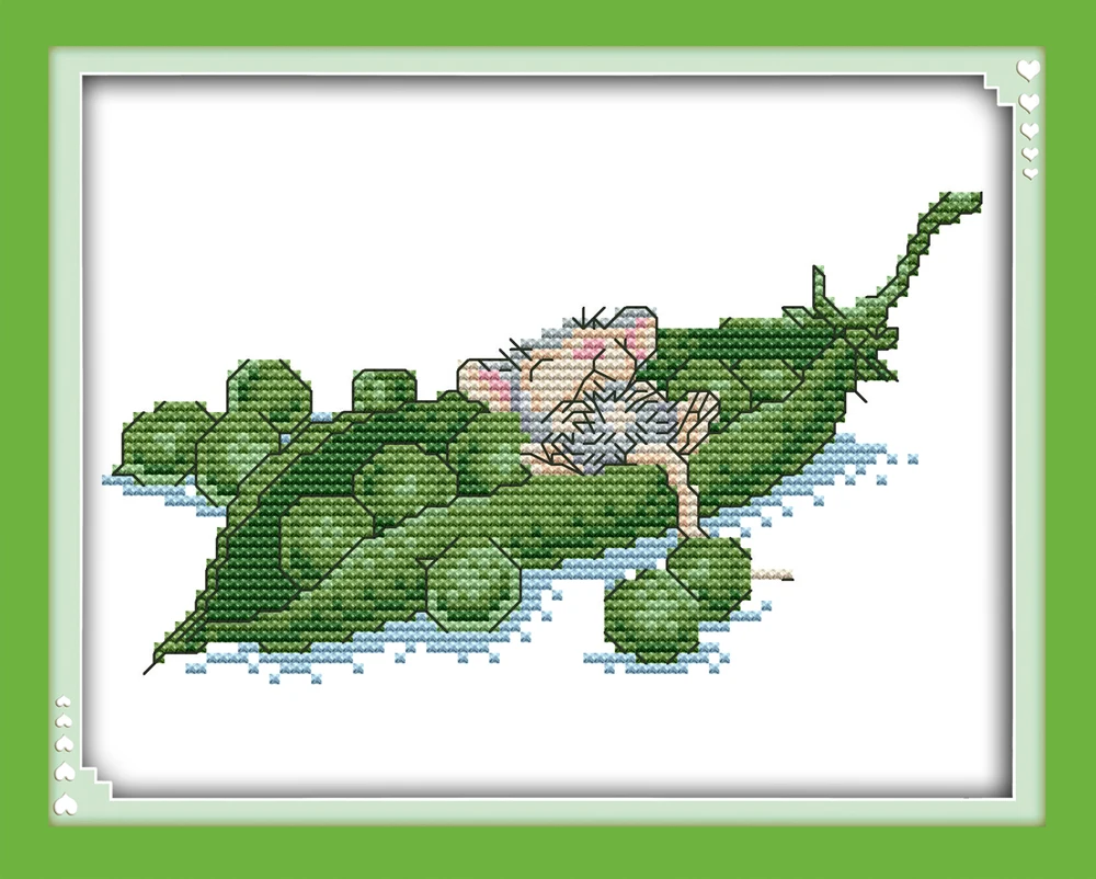 

The little mouse's dream house cross stitch kit aida 14ct 11ct count printed canvas stitches embroidery DIY handmade needlework