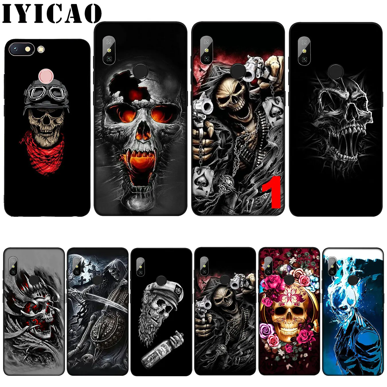 Мягкий силиконовый чехол Grim Reaper Skull Skeleton для Xiaomi Mi 10 9 8 A3 A2 9T Pro Lite SE A1 CC9 CC9E 5X