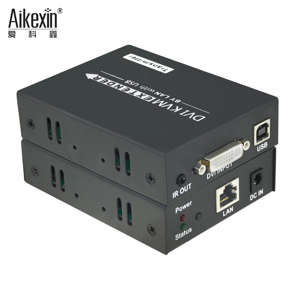 Aikexin 120m DVI Extender,DVI KVM Extender over CAT5/6 Lan UTP Rj45