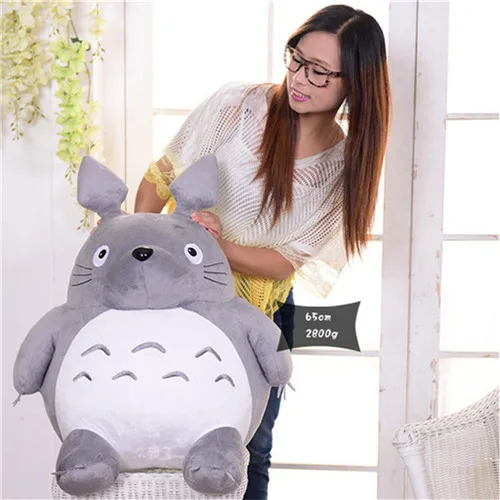Fancytrader Rare Item New Pop Cute Giant Totoro Plush Toy Cartoon Stuffed Totoro Cat Grey Anime Doll 65cm Best Gift Choice (6)