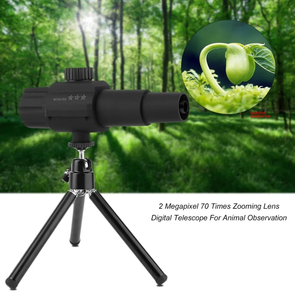 Умный Цифровой USB Монокуляр телескоп Регулируемая Масштабируемая камера зум 70X HD 2.0MP монитор для фотографирования видеозаписи
