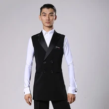 Ballroom Latin Dance Shirts Men Black Long Veat Coat Male Waltz Flamengo Cha Cha Clothes Competition Performance Wear DNV11344