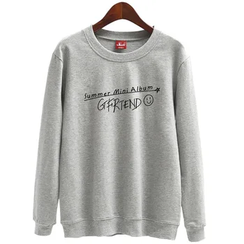 

Kpop gfriend summer mini album cover same printing o neck pullover hoodies fashion 2 styles unisex thin sweatshirt spring autumn