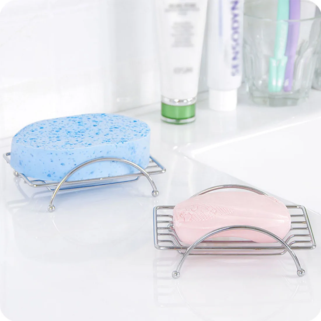 Stainless Steel Soap Dishes Soap Holder Case Brand Bathroom Accessories
