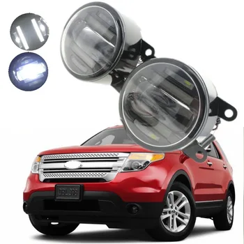 

For Ford Explorer 2011 2012 2013 2014 2015 2 in 1 18W LED Fog Lights White Cut-Line Lens DRL Daytime Running Lights Car-Styling
