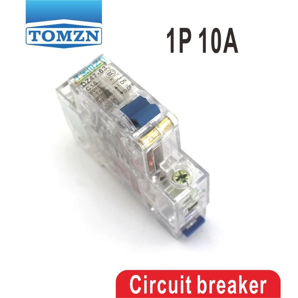 

1P 10A Transparent case 10 ampere Mini Circuit breaker MCB