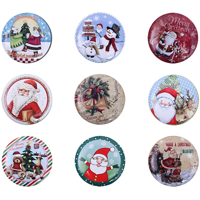 

Cartoon Christmas Candy Storage Box Iron Cans Cookies Packaging Boxes Coin Jewelry Sealed Jar Home Party Supplies Random