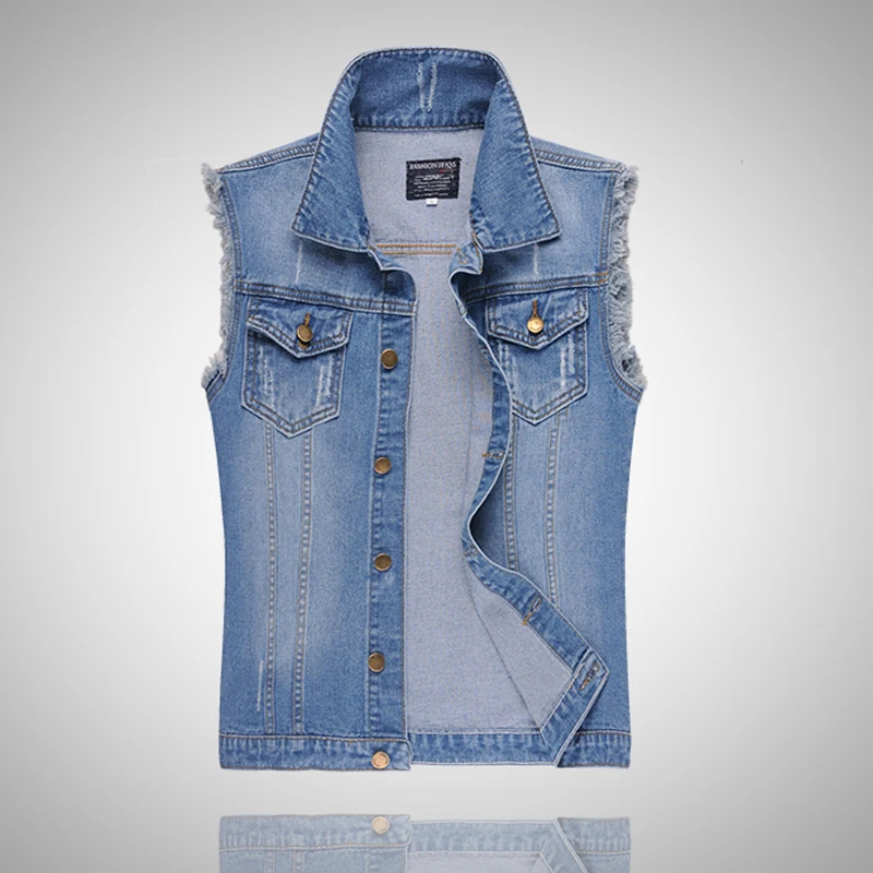 maong sleeveless jacket