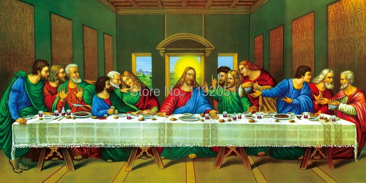 

Canvas paintings masterpiece reproduction Leonardo Da Vinci last supper Tobey Poster Print mural painting home decoration art