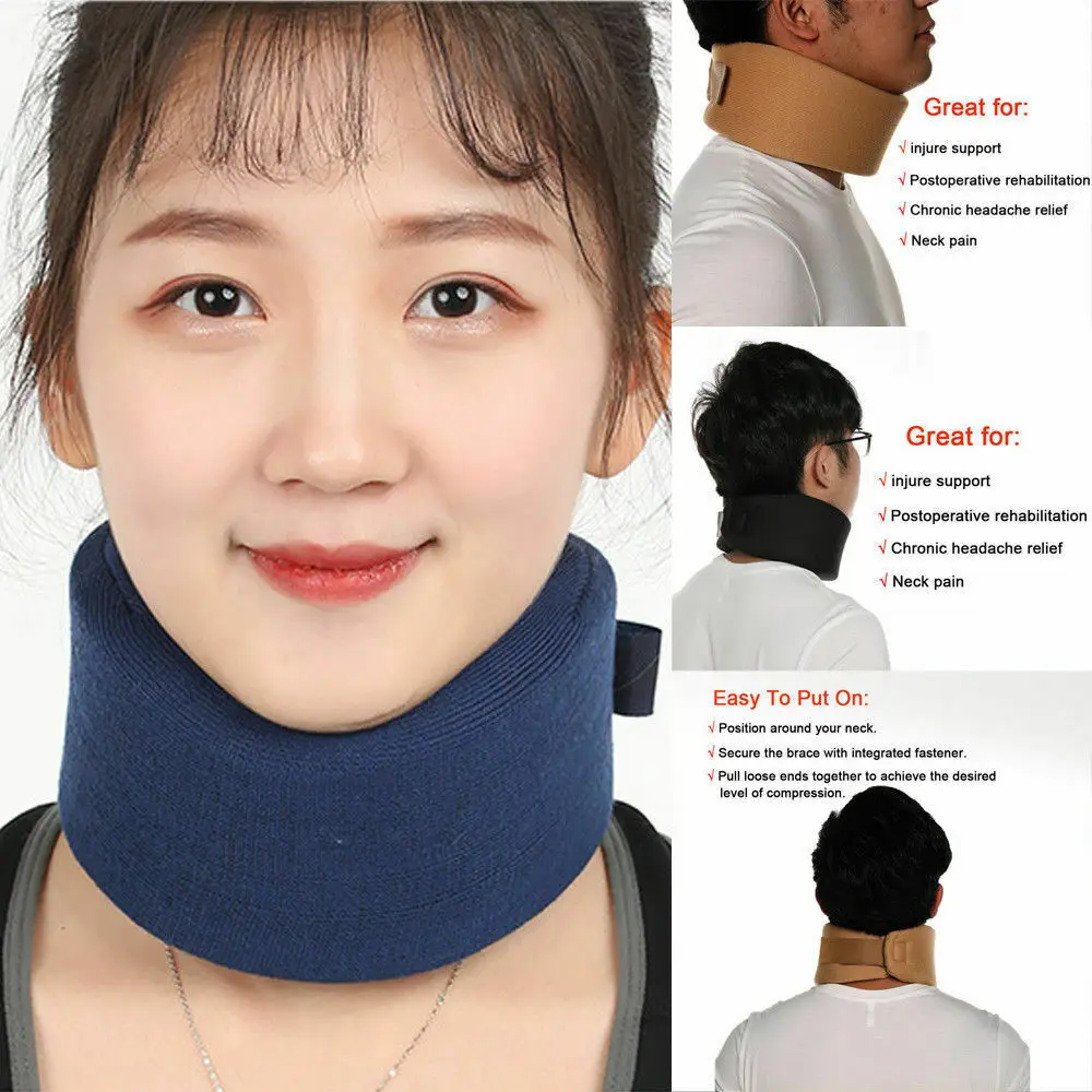 

Home Textile Adjustable Pillow Therapy Unisex Soft Foam Cervical Collar Support Neck Brace Shoulder Pain Relief Health Care Tool
