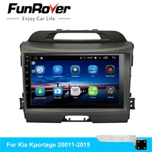 FUNROVER 2 din android 8.0 car dvd per kia sportage 2009 2011 2012 2013 2014 2015 auto radio gps di navigazione volante RDS FM