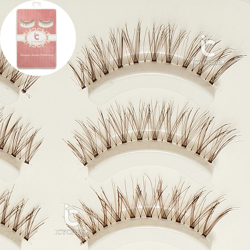 Buy 5Pairs Handmade Natural Brown Coffee False