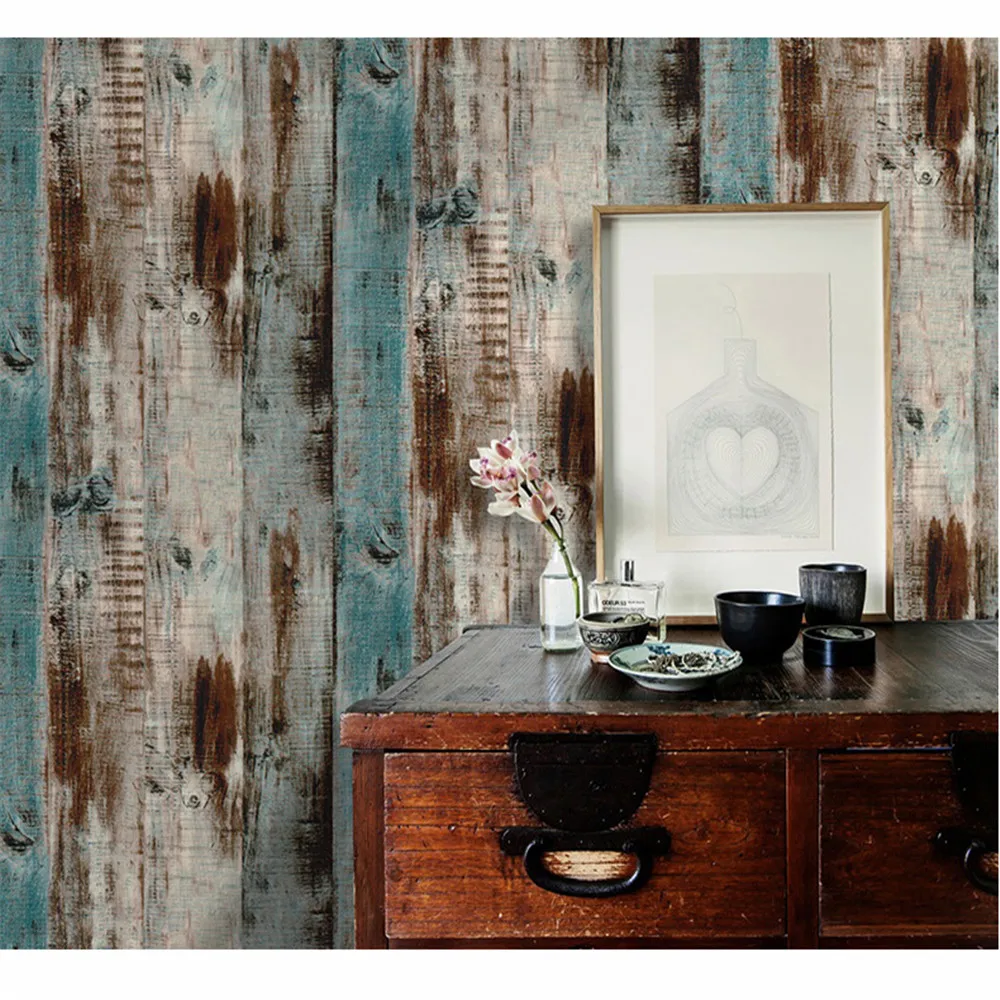 

Funlife Self-adhesive background wallpaper dormitory barber shop clothing store wallpaper PVC waterproof wood grain sticker