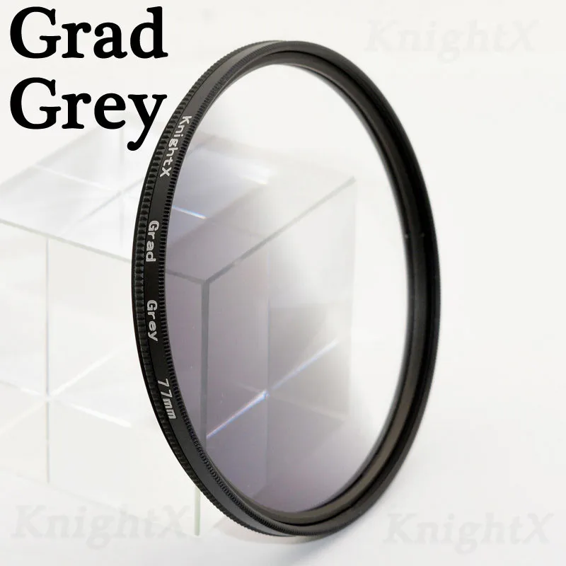 KnightX Градуированный nd2 nd 49 52 55 58 62 67 72 77 мм Комплект фильтров для объектива для sony цифровой зеркальной камеры Canon Nikon a77 eos 600d 70d eos a6000 фото d5200 Градуированный - Цвет: Grad Grey
