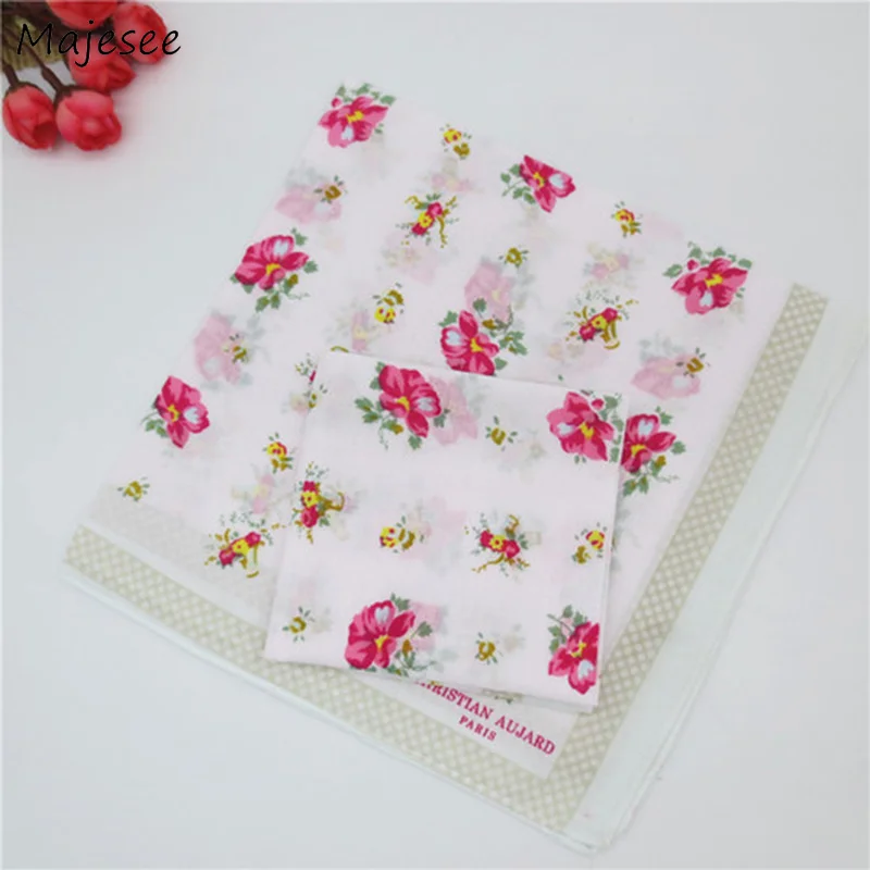 Носовые платки для женщин хлопок Harajuku Цветочный Принт мягкий Досуг красочные корейский стиль карман квадратный носовой платок шелк s