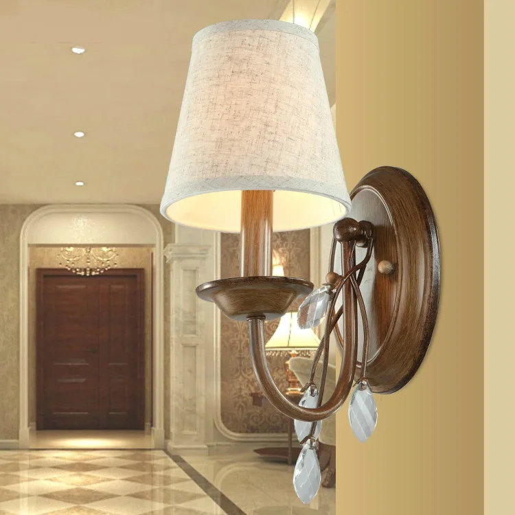 American country bedroom bedside wall lamp antique wall lighting mirror