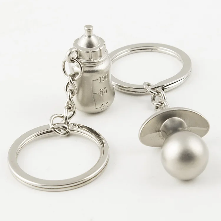 

12pairs cute Baby's Bottle and Nipple Keychain Wedding Favors party accessories baby shower souvenir couple gift puppy love gift