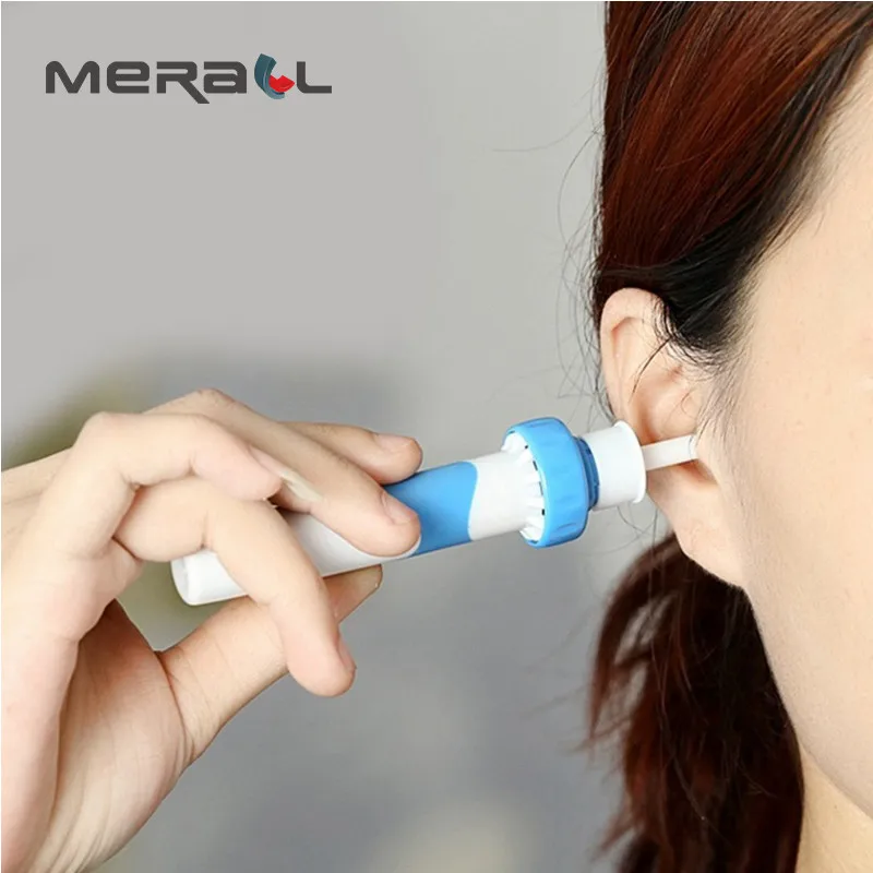 

Automatic Smart Ear Cleaner Earpick Comfortable Vacuum Curettes Spiral Safe Easy Suction Earwax Removal Battery White Blue Tool
