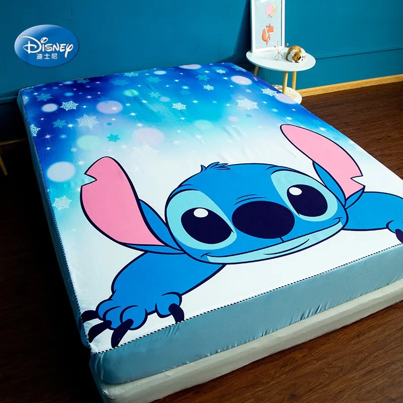 

Disney Cartoon Lilo and Stitch Bed Cover Mattress Cover for Bed 1.2m 1.5m 1.8m Fitted Sheet for Boys Girls Bedroom Decor