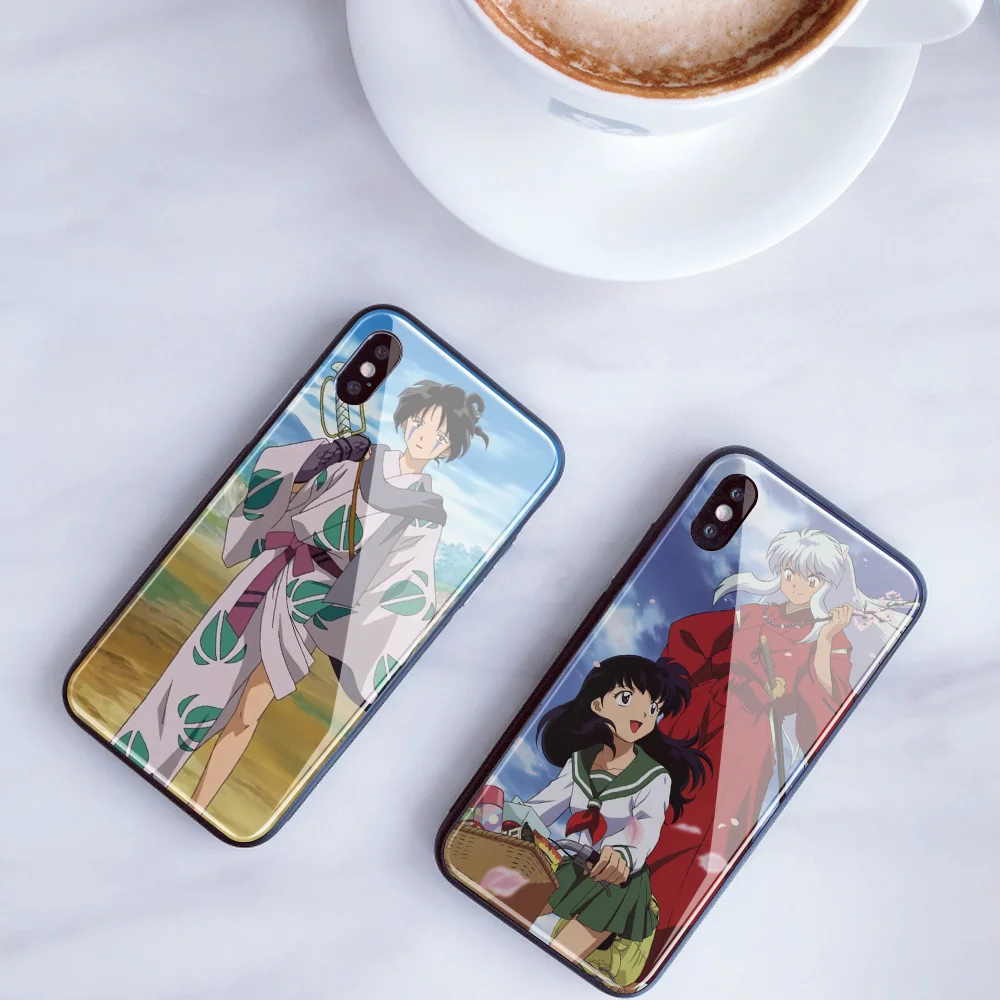 Inuyasha DIY чехол для телефона для iPhone 7 8 6 S Plus Капа закаленное стекло индивидуальная крышка телефона для iPhone X XR XS MAX обои