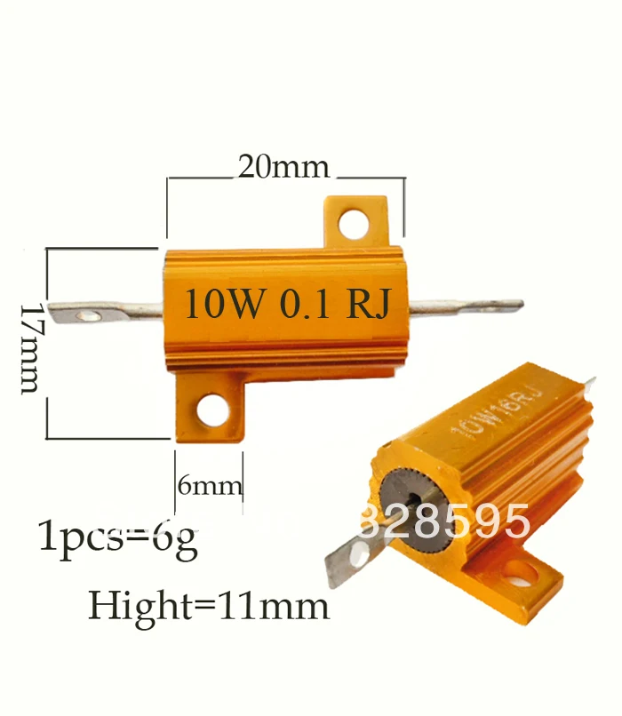 10 Вт 0.1 2 10 8 100 5 1 6 3 4 15 200 Ом бренд Исправлена резистор Мощность проволочный Алюминий сопротивление 5%(на заказ