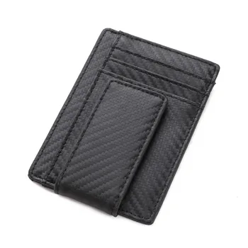 

Men Bag Antimagnetic Carbon Fiber Package Leather Document Set Set billetera hombre credit card wallet travel organizer