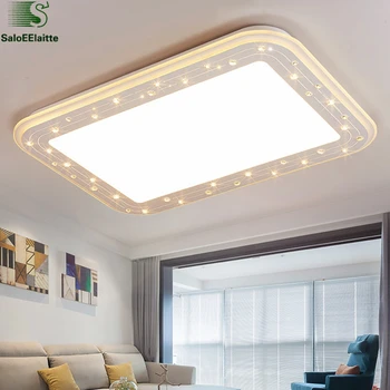 

Modern Rectangle Acrylic Led Luminaire Ceiling Lamp Lustre Fixtures K9 Crystal Led Chandelier Lighting Indoor Lighting Lamparas