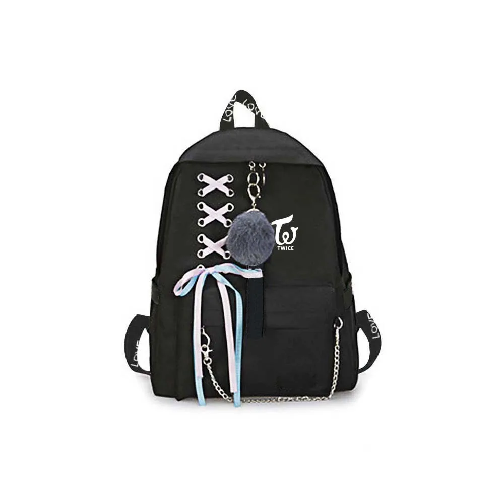 

New Korean Fashion Harajuku Bag Pack Kpop Twice Backpacks for Teenage Girls Travel Canvas Backpack Rucksack Sac A Dos Femme