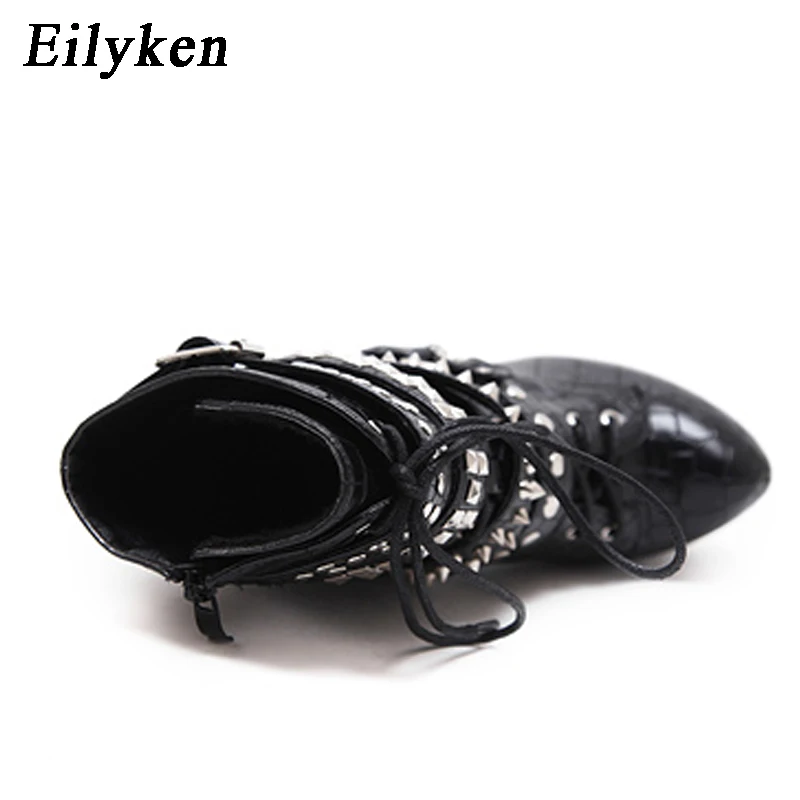 Eilyken/2021 г. Зимние Модные женские ботинки с заклепками и цепочкой Ботинки для