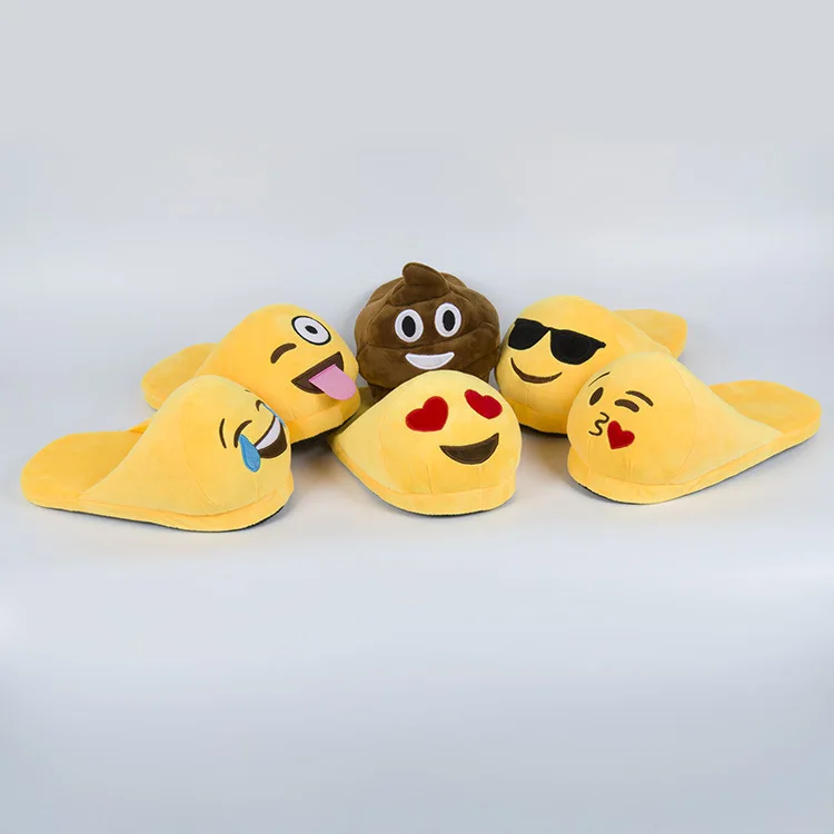 Indoor Warm Emoji Slippers Winter Cotton Plush Slipper Emoji Shoes