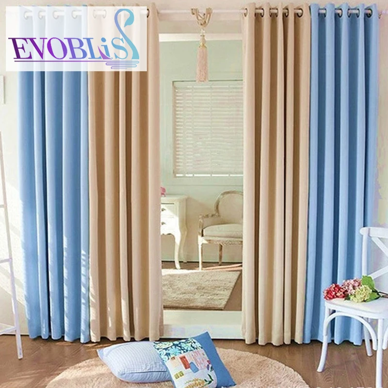 Modern minimalist Thick double sided curtain fabric blackout curtains for living room curtain