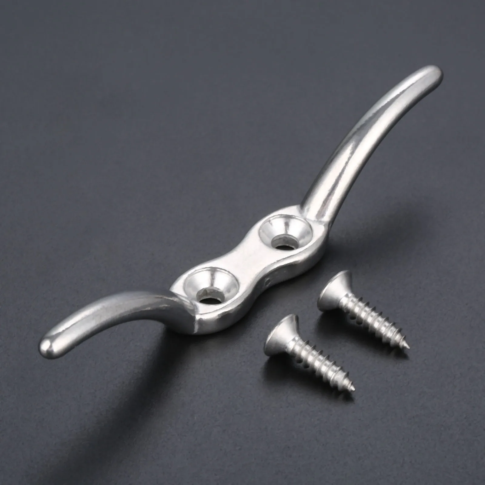 4 Inch Marine Stainless Steel Flagpole Cleat Fixed Hook Flag Rope Cleat Plug Halyard Boats Securing Tie Down Docks Tarps Awnings