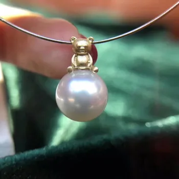 

Luxury genuine G18K Gold Accessories Fashion Pearl Pendant Settings Findings Pendant Mountings Women Accessories Female Jewwelry