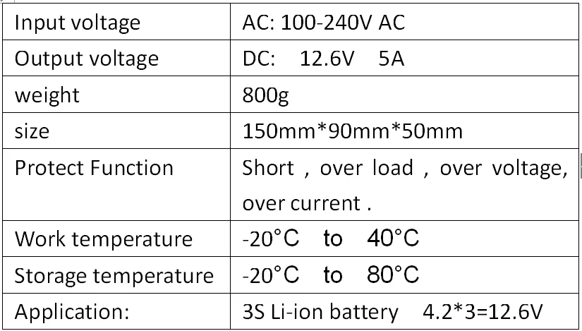 Зарядное устройство 12 6 в 5 А для 3S литий полимерных/литий ионных аккумуляторов