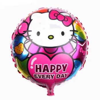 

KUWANLE 50pcs/lot 18inch Hello Kitty Balloon Cartoon Foil Helium Balloons KT Birthday Party Supplies Decorations Air Globos Toys