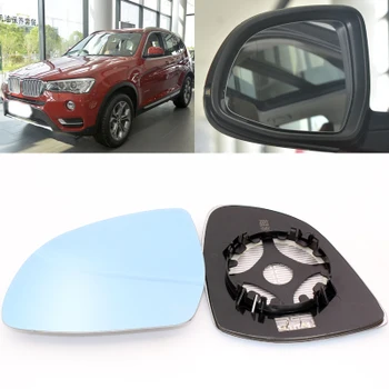 

For BMW X3 X4 X5 xDrive28i Special 2004-2020 Car Side View Door 2Pcs Wide-angle Rearview Mirror Blue Glass With Base Heated