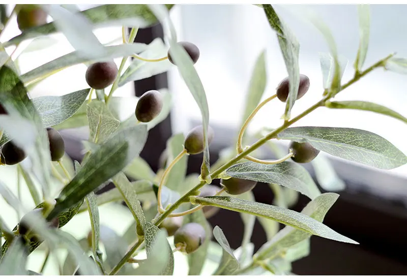 Искусственные европейские ветви оливкового дерева 72 см, листья с оливковыми фруктами, листья для украшения дома, свадьбы, зеленые искусственные цветы