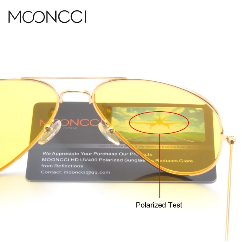 Очки авиаторы MOONCCI с ночным видением для мужчин и женщин поляризационные Желтые