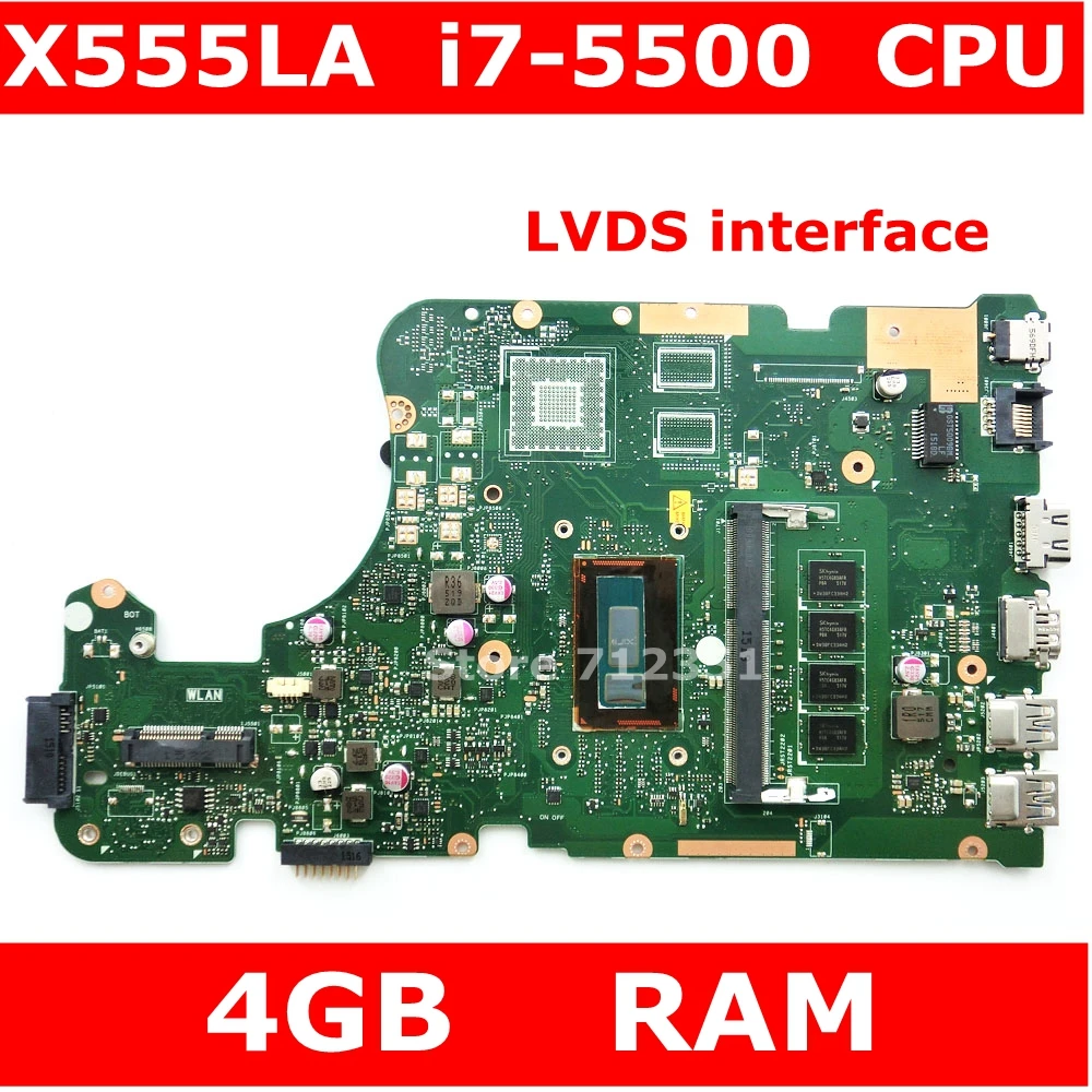 X555LAB Onboard i7 5500 CPU 4GB RAM Mainboard REV 3.3 For Asus F555L