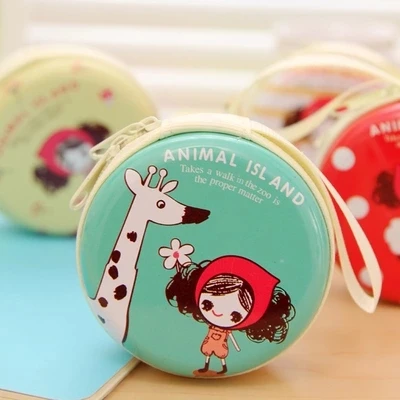 

ROCOHANTI FREE SHIPPING 10pcs 7*7cm zipper Oprah winfrey girl mini wallet The small round tin zero wallet Children gift wallet