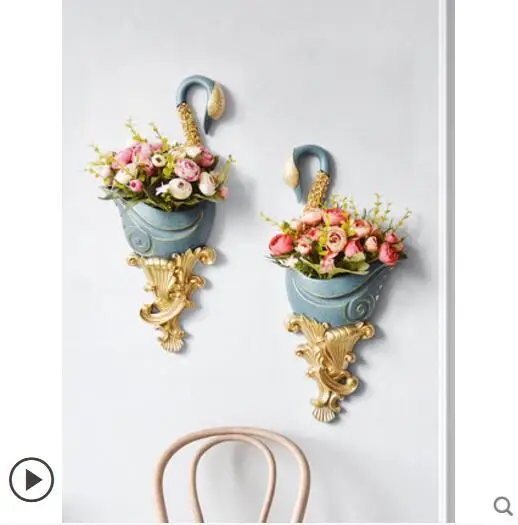 

European swan wall decoration wall hanging vase flower frame creative living room porch TV background wall decoration pendant