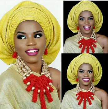 

Luxury Wedding African Beads Statement Necklace Set Red Beads Bridal Jewelry Sets New Free Shipping WD759