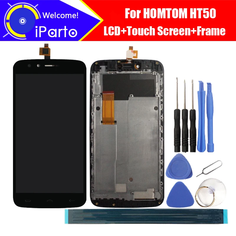 

5.5 inch HOMTOM HT50 LCD Display+Touch Screen + Frame 100% Original Tested Digitizer Glass Panel Replacement For HT50 Phone.