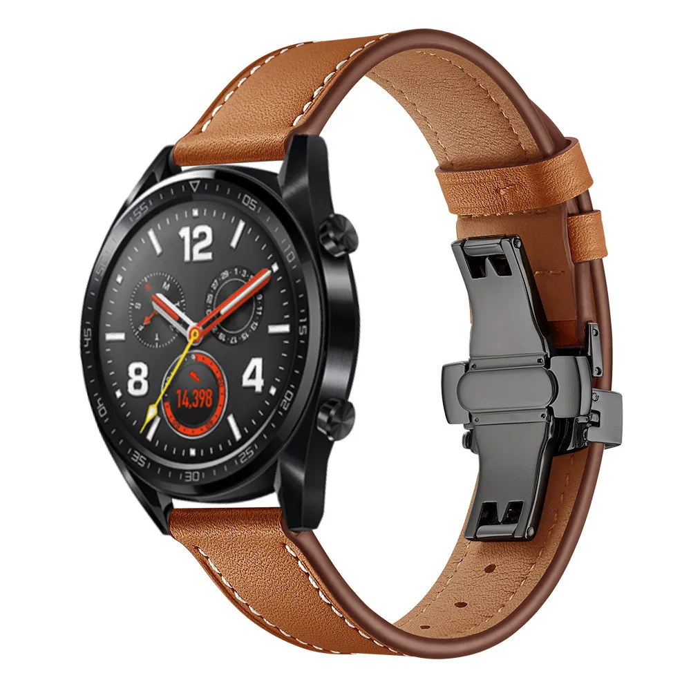 Ремешок кожаный для Samsung Galaxy Watch 3 41 мм/45 мм/42 мм/46 мм/Active 2/Gear S3 20 мм/22 мм|Ремешки