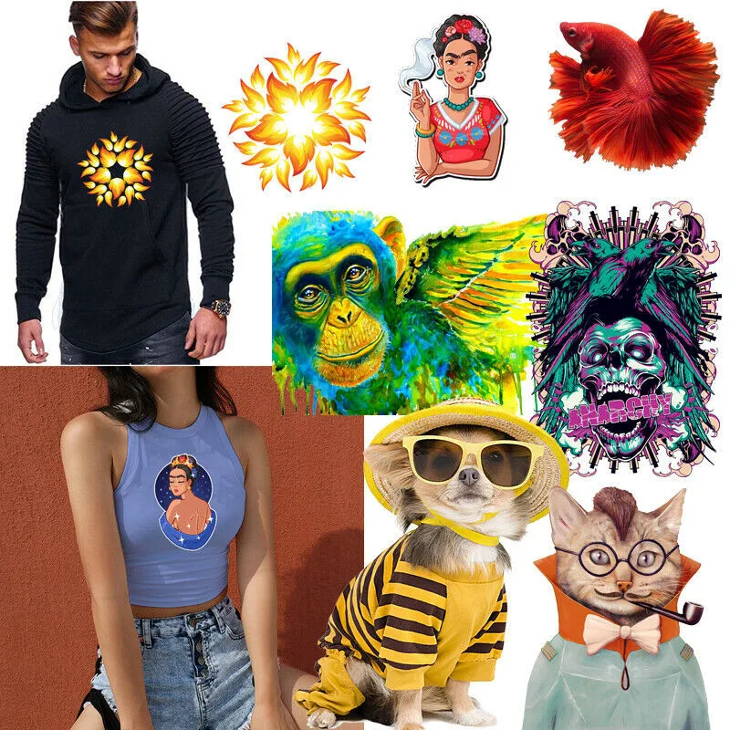 

DIY Apparel Sewing Clothes Iron On Appliques Heat Transfer Stickers Printing Cute Cat Patches