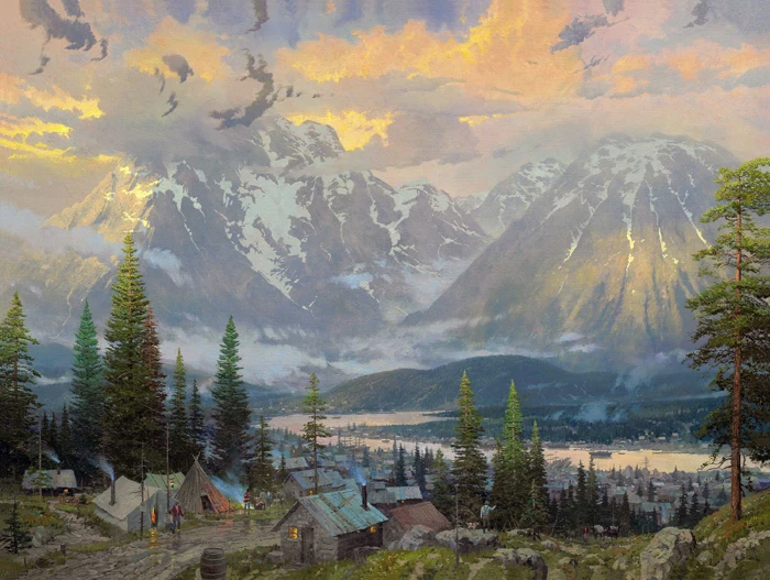 Free Shipping Classical Thomas Snow Mountain Village Scenery Canvas Prints Oil Painting Printed On Canvas Art Decoration Picture Oil Painting Snow Mountaincanvas Prints Aliexpress