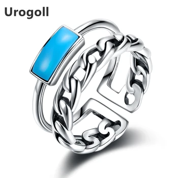 

Noble New Retro Style S925 Sterling Silver Ring For Women Fashion Vintage Style Double Opening Rings