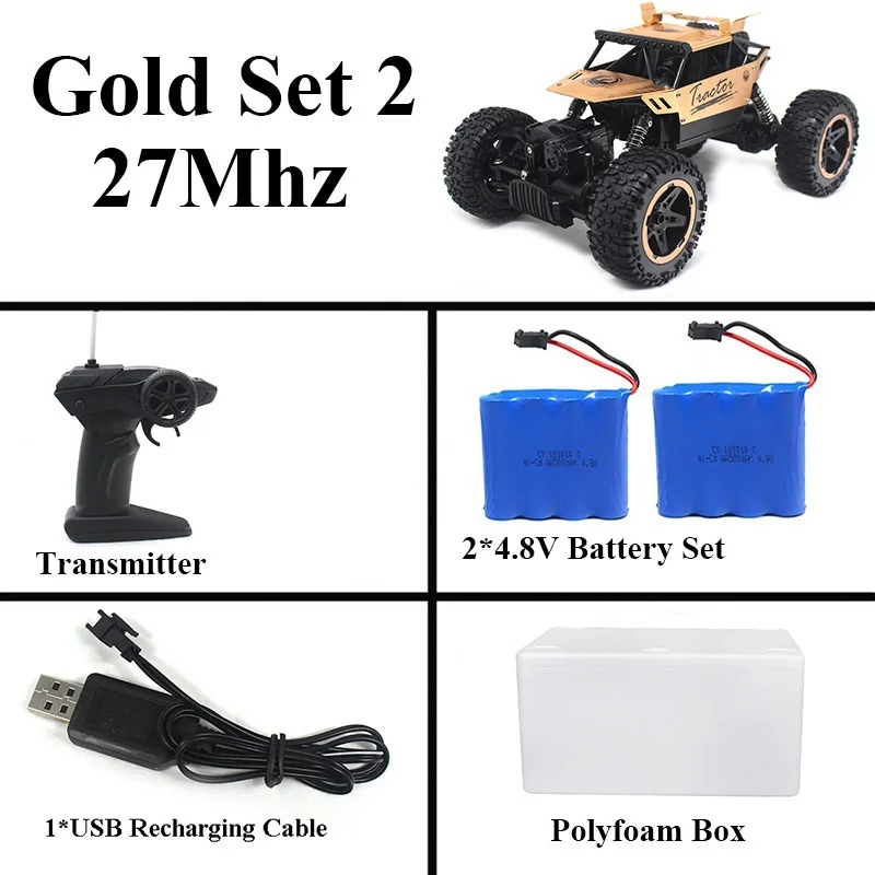 1:16 машинка на радиоуправлении 4WD 2,4 Ghz Рок Гусеничный пульт дистанционного управления игрушки машины на радиоуправлении игрушки для детей 5500 - Цвет: 5512-Gold-Set-2
